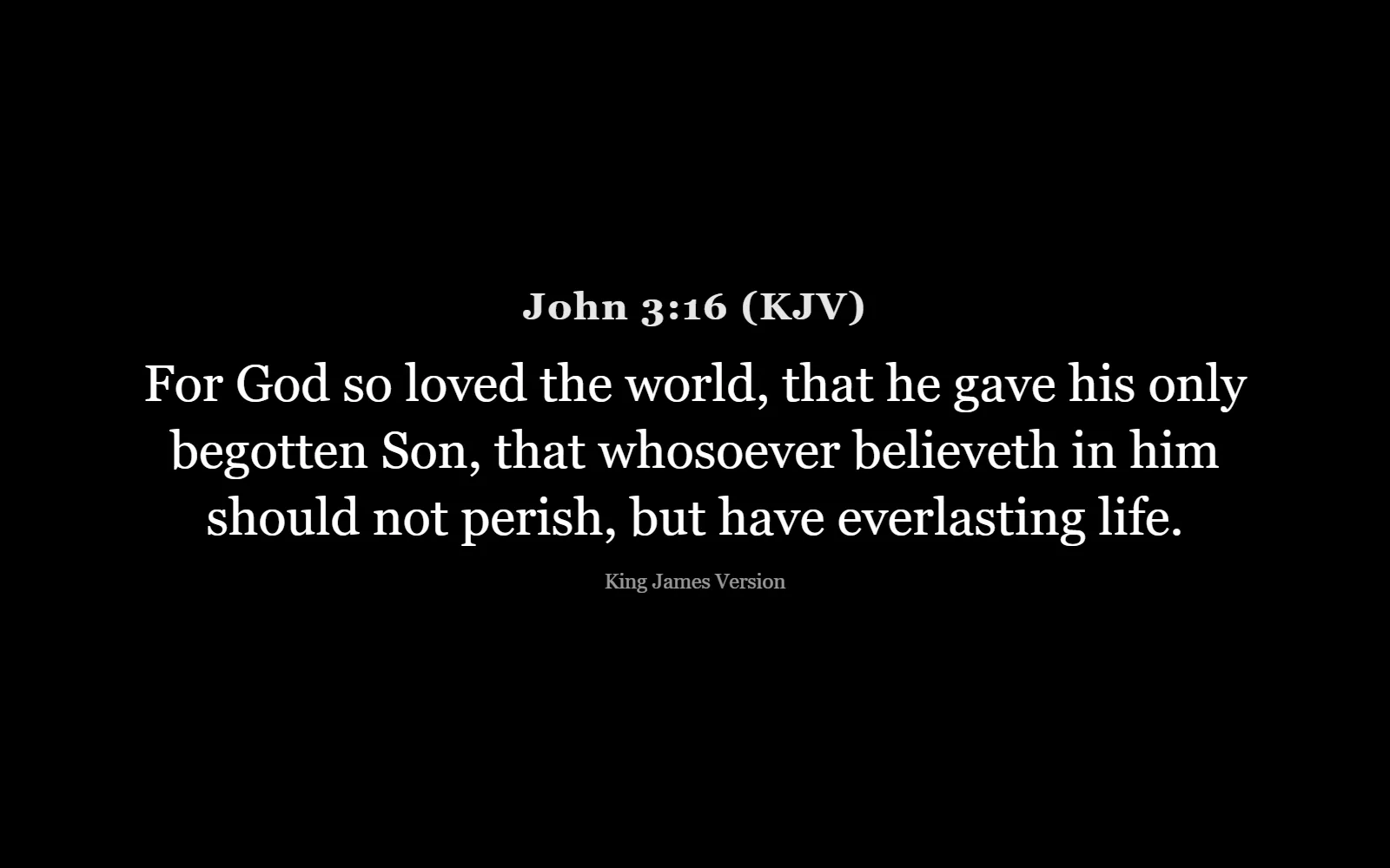 John 3:16 on the congregation screen